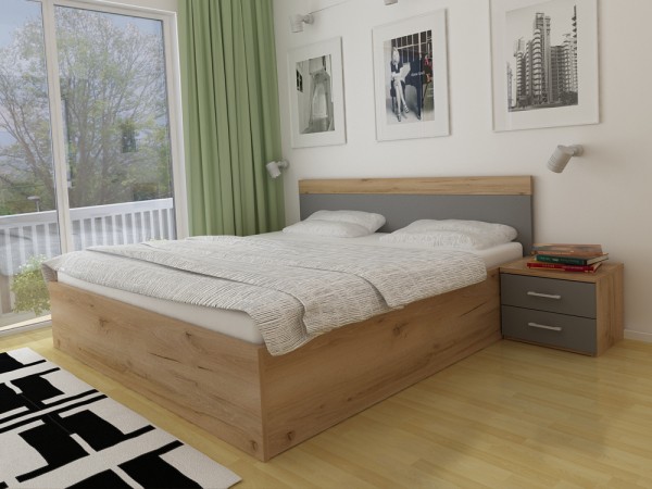 Dvižna postelja LARS Hrast-Antracit