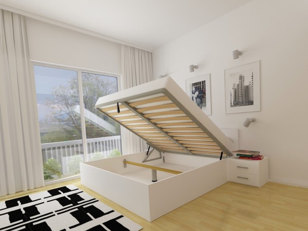 Dvižna postelja LIFT Bela