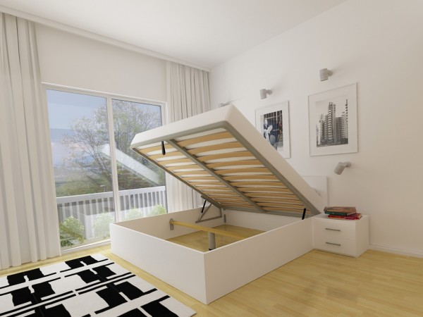 Dvižna postelja LIFT Bela