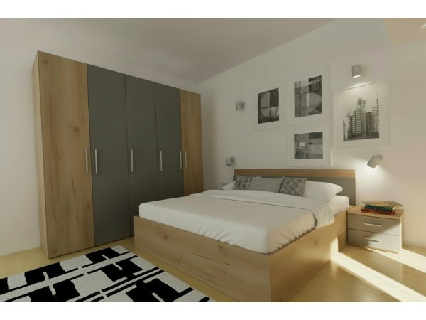 Spalnica LARS Hrast Charleston/Antracit