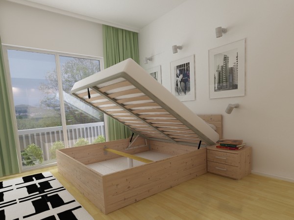 Lift z dnom za na tla v beli barvi