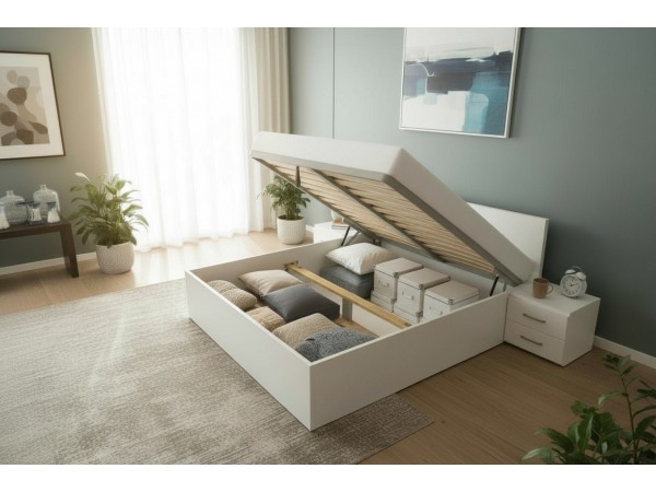 Dvižna postelja LIFT Bela