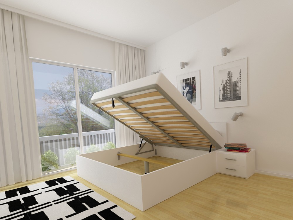 Dvižna postelja LIFT Bela