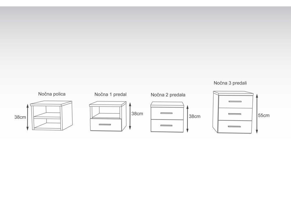 Nočna omarica Hrast CHARLESTON