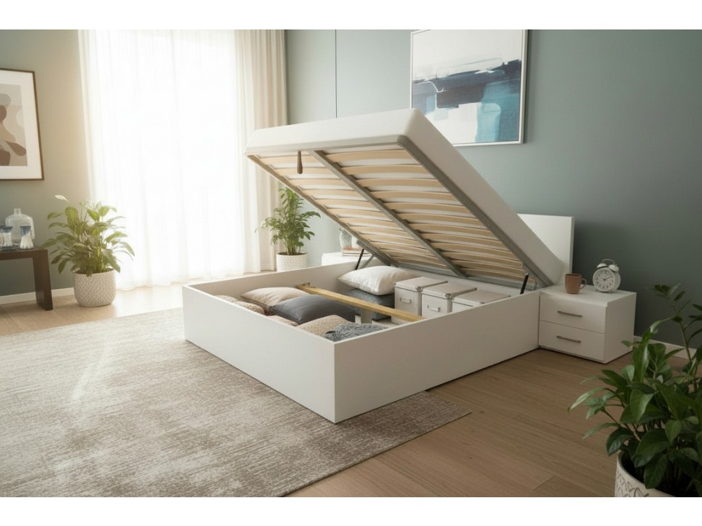 Dvižna postelja LIFT Bela