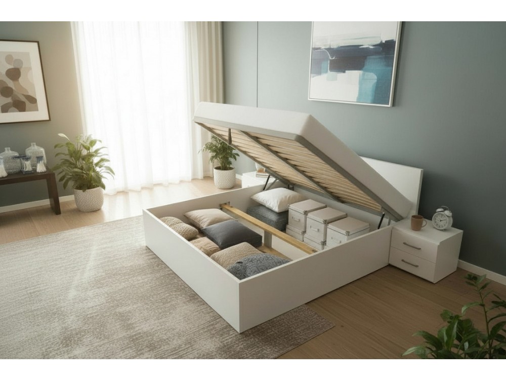 Dvižna postelja LIFT Bela