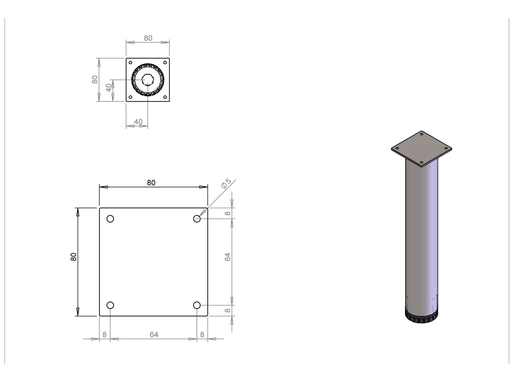 Pohištvena noga fi 60mm